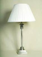 ALEXANDERS 50CM SILVER/GLASS CORINTHIAN COLUMN LAMP
